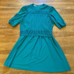 Blue Ribbed Smocked Casual Sundress